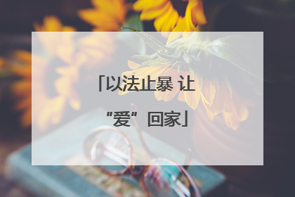以法止暴 让“爱”回家