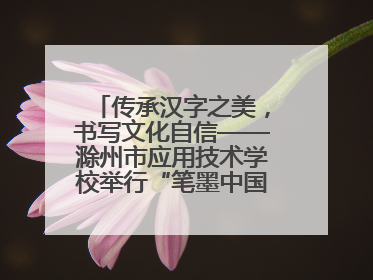 传承汉字之美，书写文化自信——滁州市应用技术学校举行“笔墨中国”汉字书写比赛表彰大会