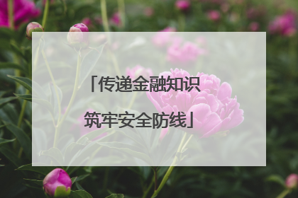 传递金融知识 筑牢安全防线