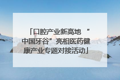 口腔产业新高地 “中国牙谷”亮相医药健康产业专题对接活动