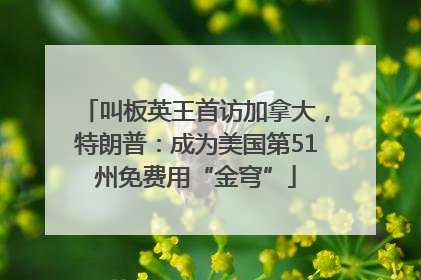 叫板英王首访加拿大，特朗普：成为美国第51州免费用“金穹”