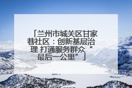 兰州市城关区甘家巷社区：创新基层治理 打通服务群众“最后一公里”