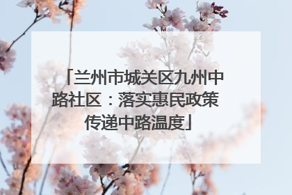 兰州市城关区九州中路社区：落实惠民政策 传递中路温度