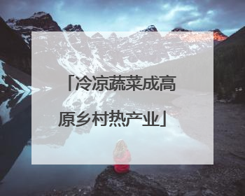 冷凉蔬菜成高原乡村热产业