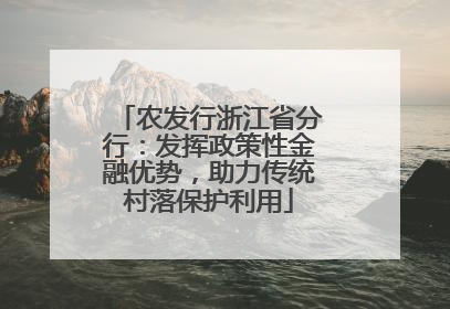 农发行浙江省分行：发挥政策性金融优势，助力传统村落保护利用