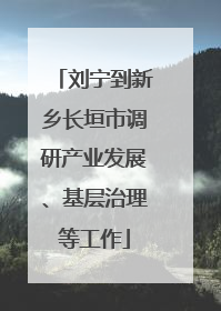 刘宁到新乡长垣市调研产业发展、基层治理等工作
