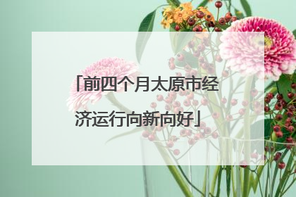 前四个月太原市经济运行向新向好