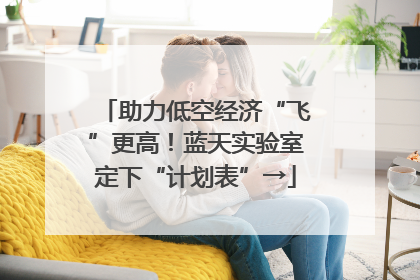 助力低空经济“飞”更高！蓝天实验室定下“计划表”→