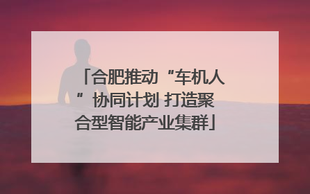 合肥推动“车机人”协同计划 打造聚合型智能产业集群
