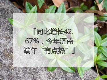 同比增长42.67%，今年济南端午“有点热”