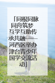 同根同脉同舟筑梦 互学互助传承共融——河西区举办津台青少年国学交流活动