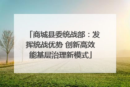 商城县委统战部：发挥统战优势 创新高效能基层治理新模式