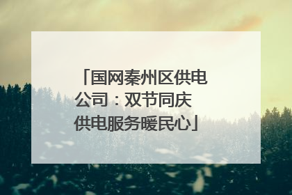 国网秦州区供电公司：双节同庆 供电服务暖民心