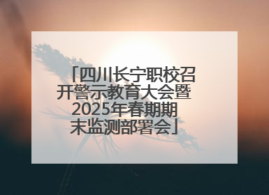 四川长宁职校召开警示教育大会暨2025年春期期末监测部署会