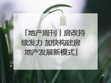 地产周刊丨房改持续发力 加快构建房地产发展新模式