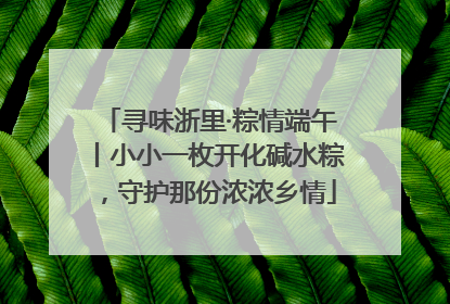 寻味浙里·粽情端午丨小小一枚开化碱水粽，守护那份浓浓乡情