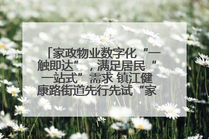 家政物业数字化“一触即达”，满足居民“一站式”需求 镇江健康路街道先行先试“家门口”便民小程序