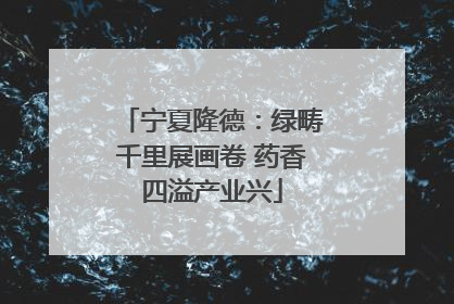 宁夏隆德：绿畴千里展画卷 药香四溢产业兴