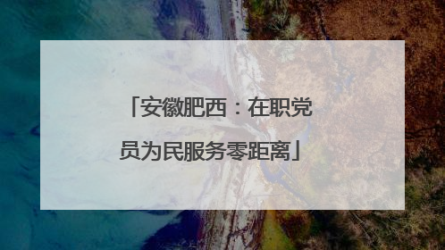 安徽肥西：在职党员为民服务零距离
