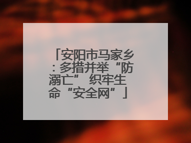 安阳市马家乡：多措并举“防溺亡” 织牢生命“安全网”