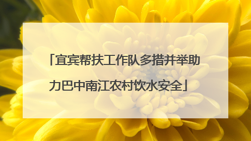 宜宾帮扶工作队多措并举助力巴中南江农村饮水安全