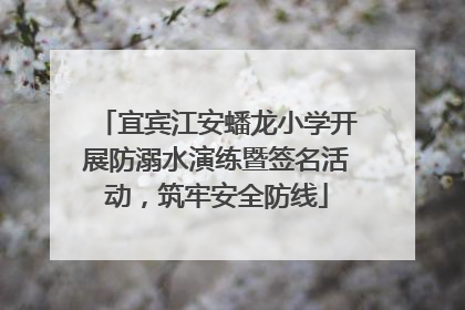 宜宾江安蟠龙小学开展防溺水演练暨签名活动，筑牢安全防线