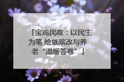 宝鸡民政：以民生为笔 绘就殡改与养老“温暖答卷”