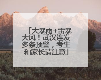 大暴雨+雷暴大风！武汉连发多条预警，考生和家长请注意
