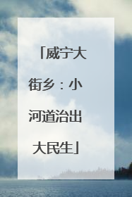威宁大街乡：小河道治出大民生