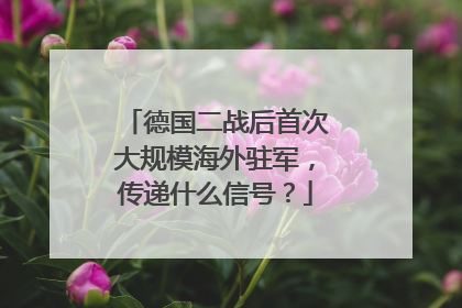 德国二战后首次大规模海外驻军，传递什么信号？