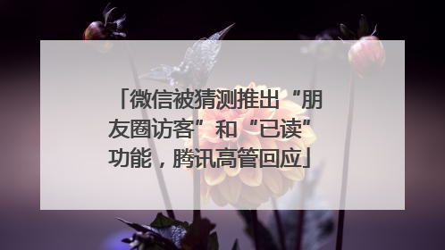 微信被猜测推出“朋友圈访客”和“已读”功能，腾讯高管回应