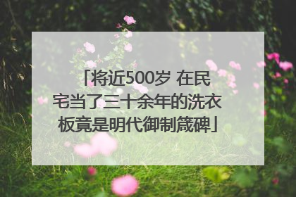 将近500岁 在民宅当了三十余年的洗衣板竟是明代御制箴碑