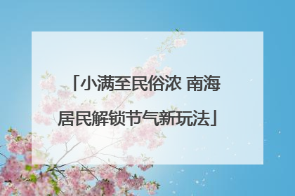 小满至民俗浓 南海居民解锁节气新玩法
