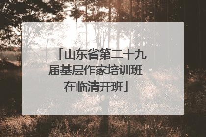 山东省第二十九届基层作家培训班在临清开班
