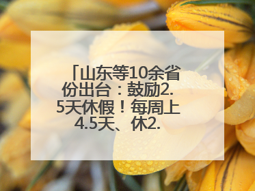 山东等10余省份出台：鼓励2.5天休假！每周上4.5天、休2.5天，可行吗？
