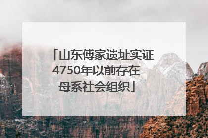 山东傅家遗址实证4750年以前存在母系社会组织