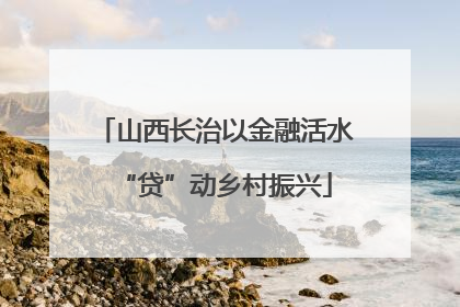 山西长治以金融活水“贷”动乡村振兴