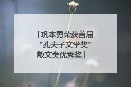 巩本勇荣获首届“孔夫子文学奖”散文类优秀奖