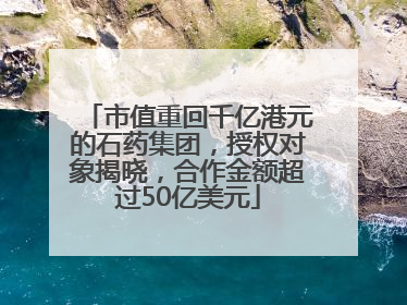 市值重回千亿港元的石药集团，授权对象揭晓，合作金额超过50亿美元