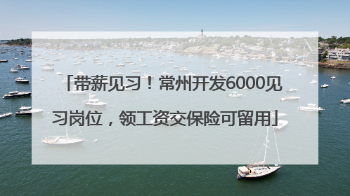 带薪见习！常州开发6000见习岗位，领工资交保险可留用