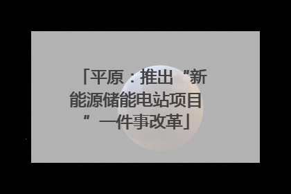 平原：推出“新能源储能电站项目”一件事改革