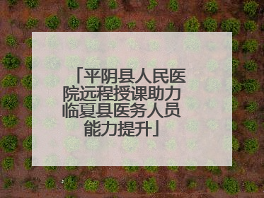 平阴县人民医院远程授课助力临夏县医务人员能力提升