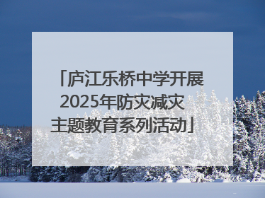 庐江乐桥中学开展2025年防灾减灾主题教育系列活动