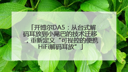 开博尔DA5：从台式解码耳放到小尾巴的技术迁移，重新定义“可操控的便携HiFi解码耳放”