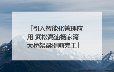 引入智能化管理应用 武松高速杨家湾大桥架梁提前完工