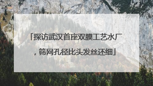 探访武汉首座双膜工艺水厂，筛网孔径比头发丝还细