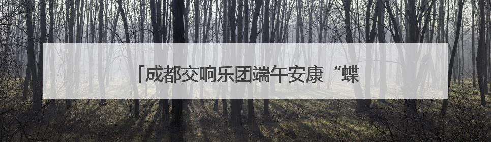 成都交响乐团端午安康“蝶恋花”交响音乐会盛大开演