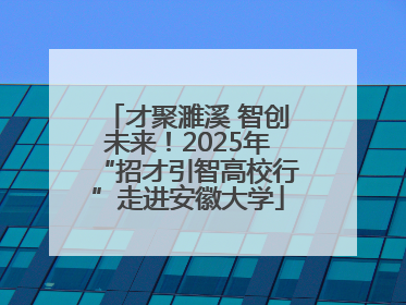 才聚濉溪 智创未来！2025年“招才引智高校行”走进安徽大学