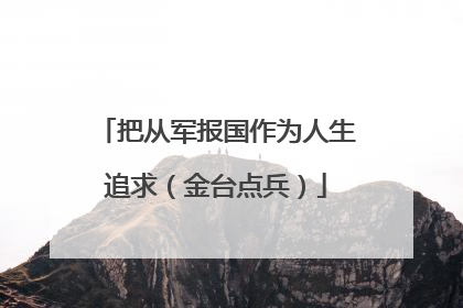 把从军报国作为人生追求（金台点兵）