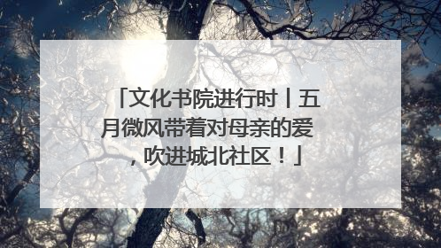 文化书院进行时丨五月微风带着对母亲的爱，吹进城北社区！